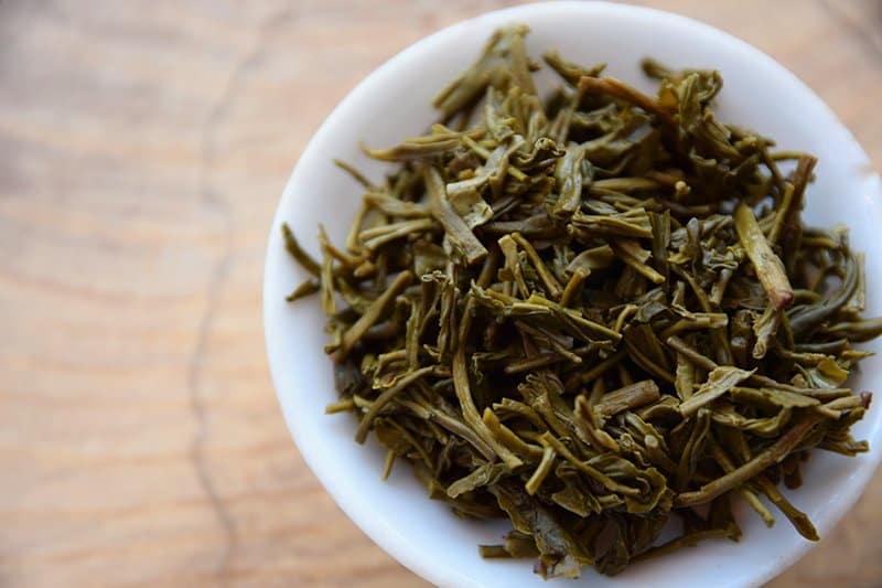 Suzhou Jasmine Green Tea brewed leaves