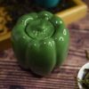 tea storage container green pepper